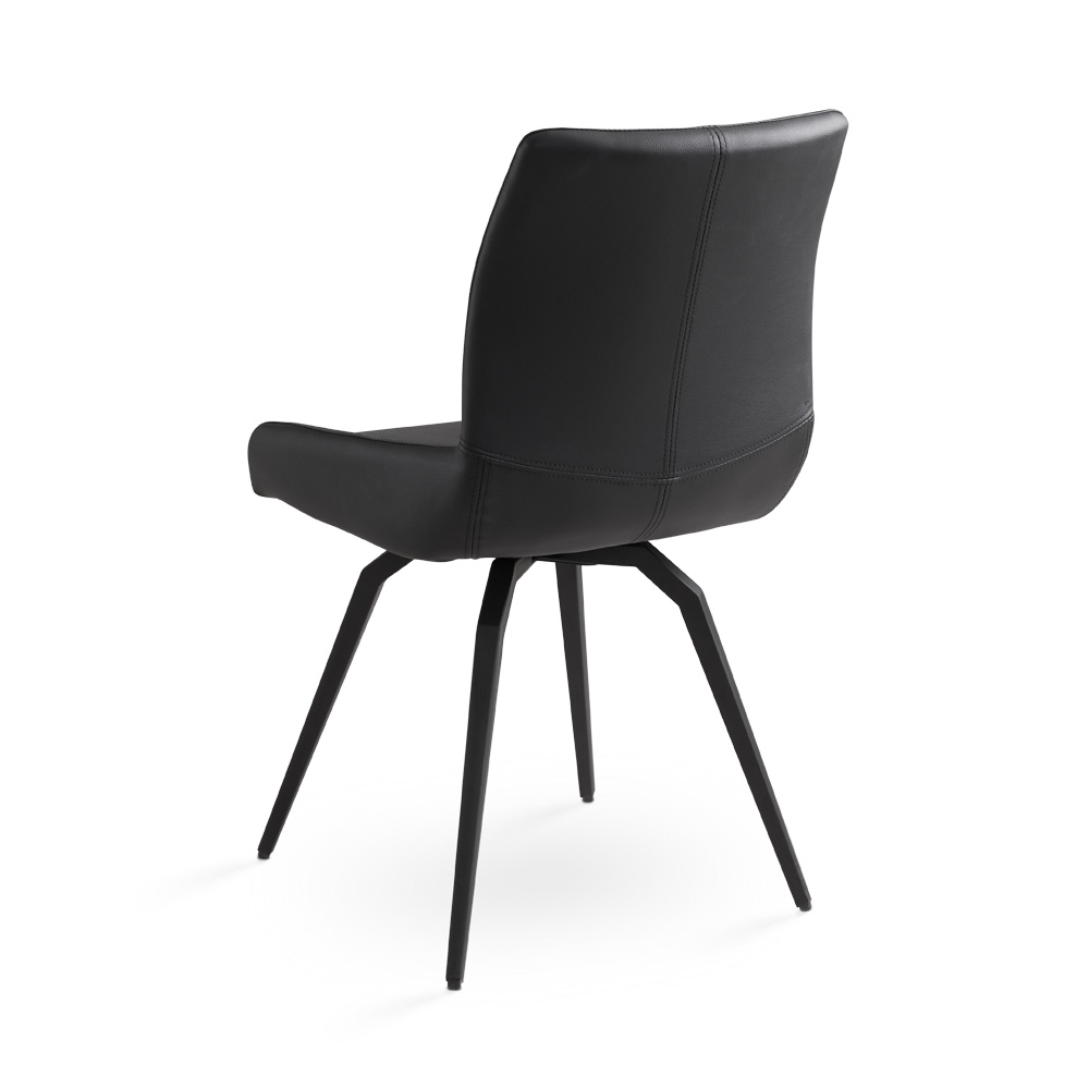 Nona Swivel Chair: Black Leatherette